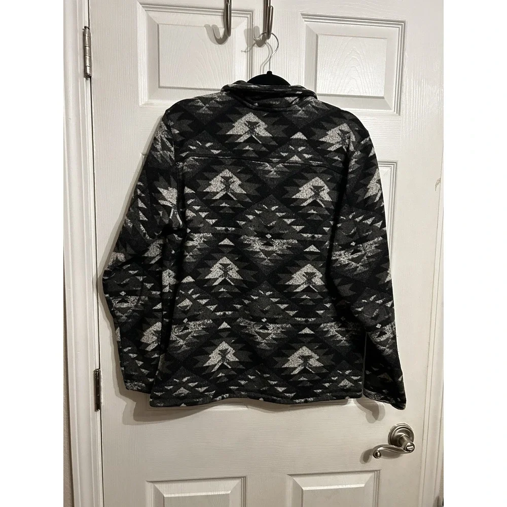 The North Face L Quarter Zip Fleece‎ Pullover Better Sweater Aztec Black Gray